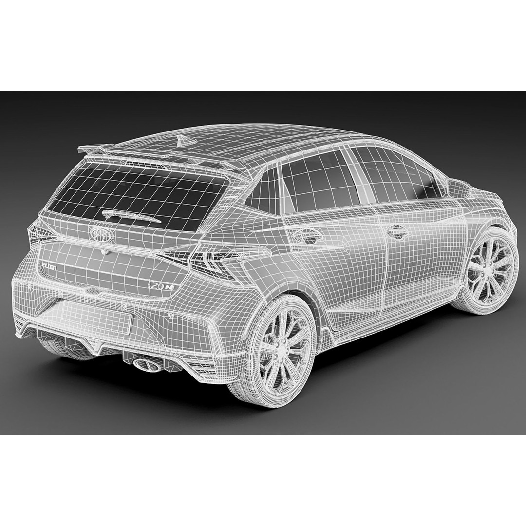Hyundai i20 N 3D Model – Realistic Sport Car, Multiple Formats - View 26