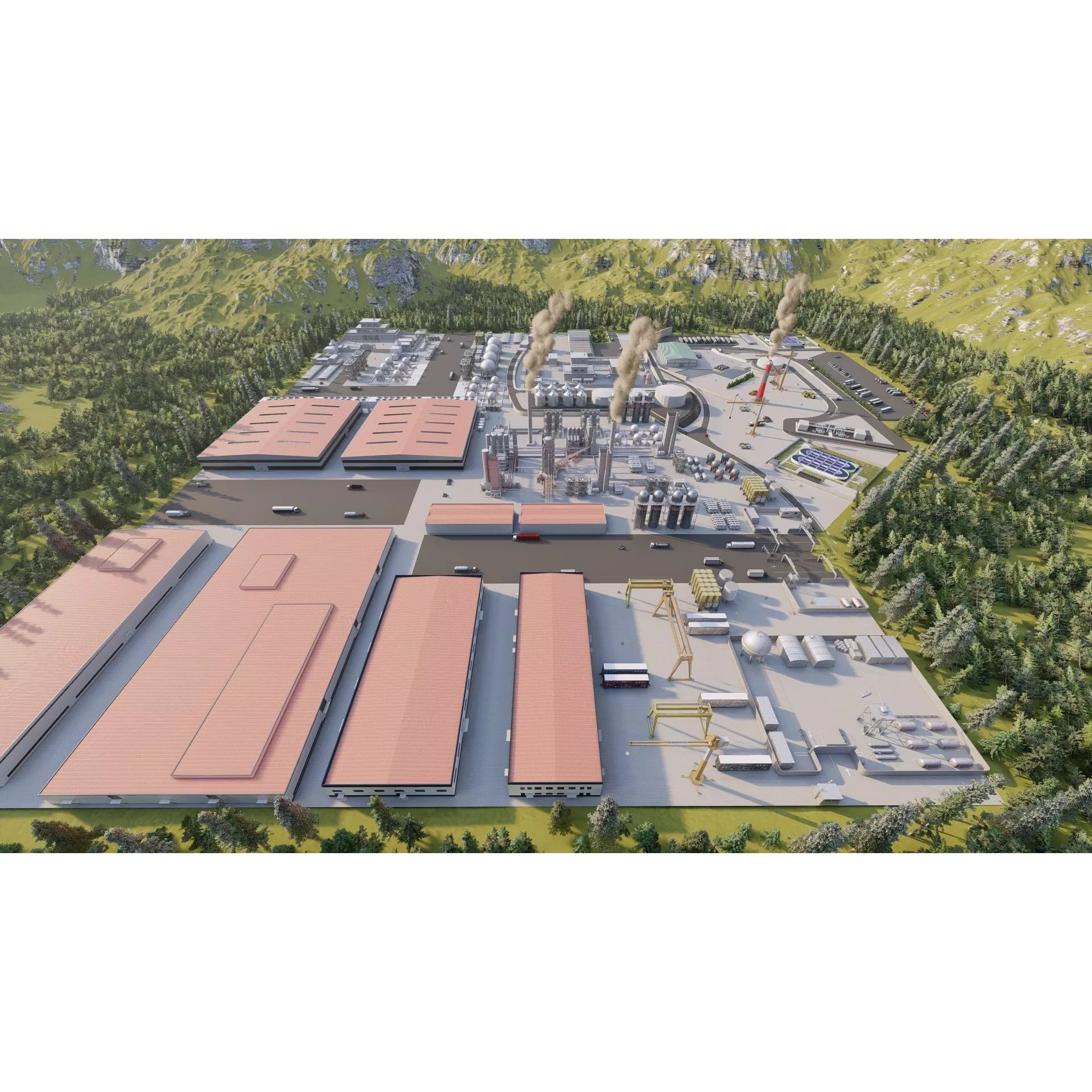 Industrial Factory-Petrochemical Complex - Game-Ready 3D Model - View 10