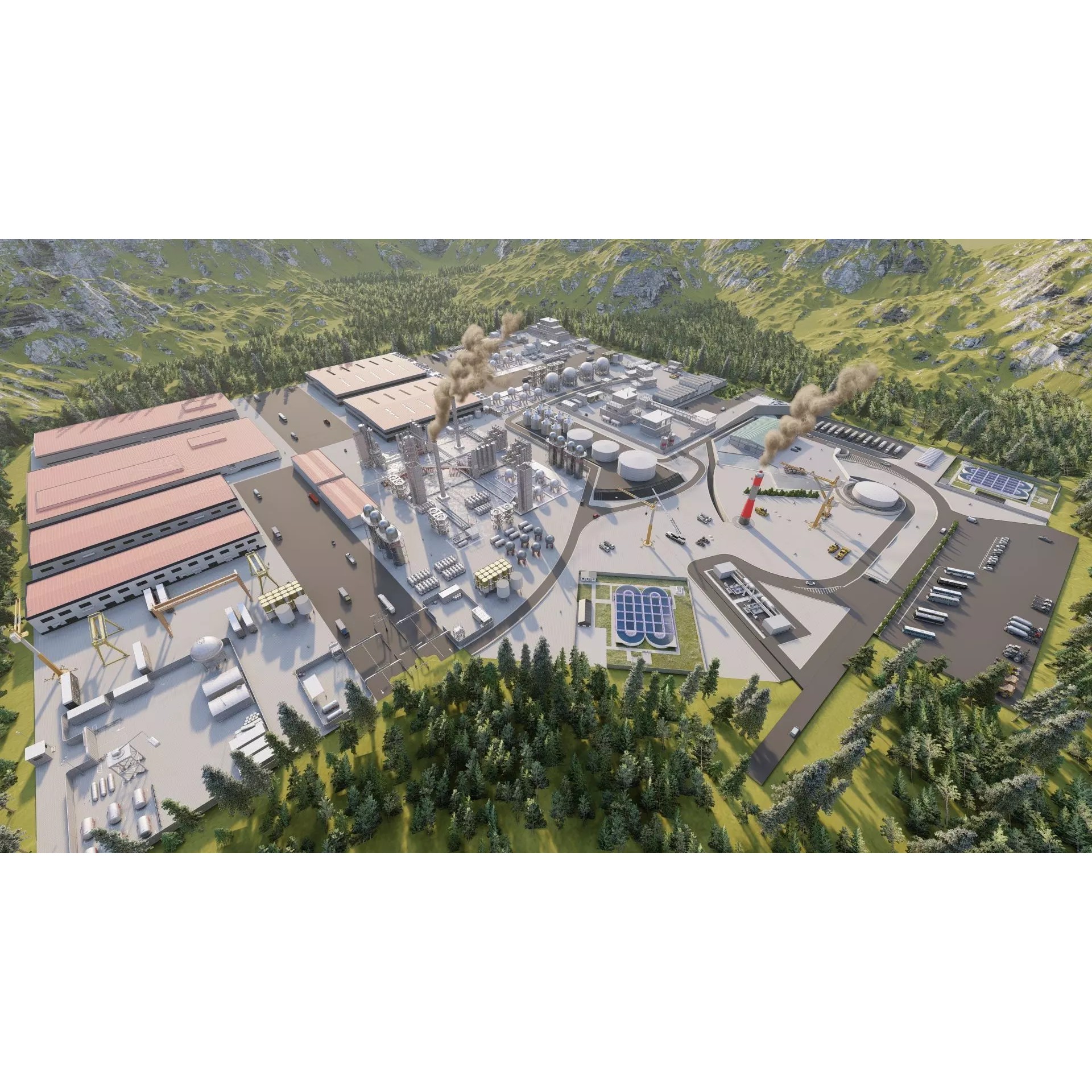 Industrial Factory-Petrochemical Complex - Game-Ready 3D Model - View 2