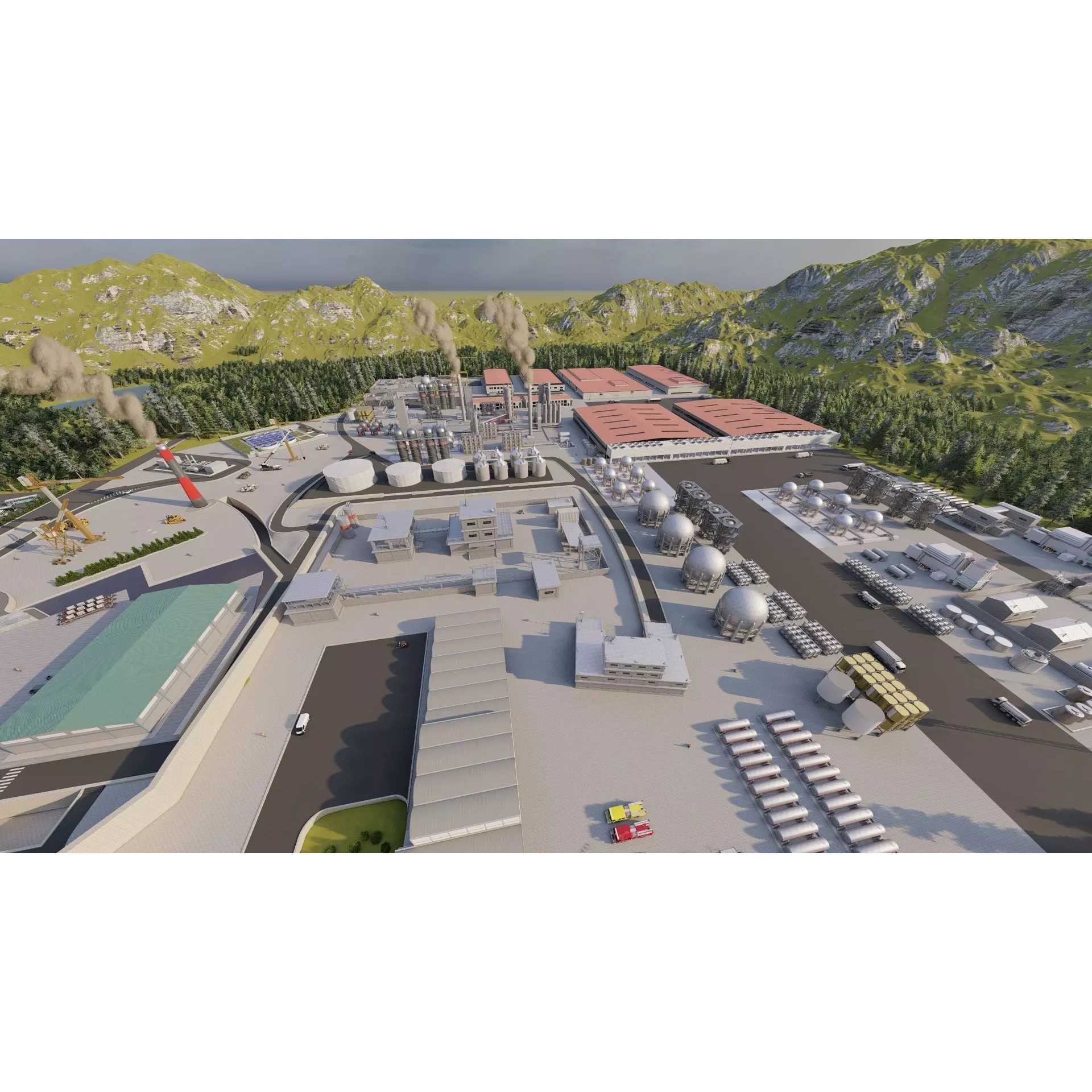 Industrial Factory-Petrochemical Complex - Game-Ready 3D Model - View 22