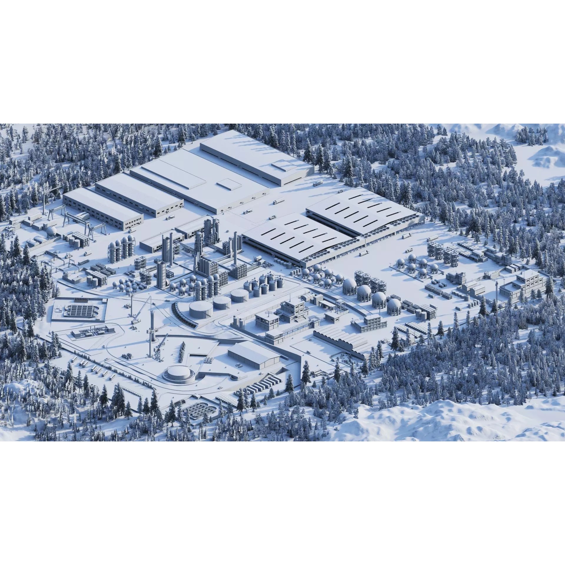 Industrial Factory-Petrochemical Complex - Game-Ready 3D Model - View 30