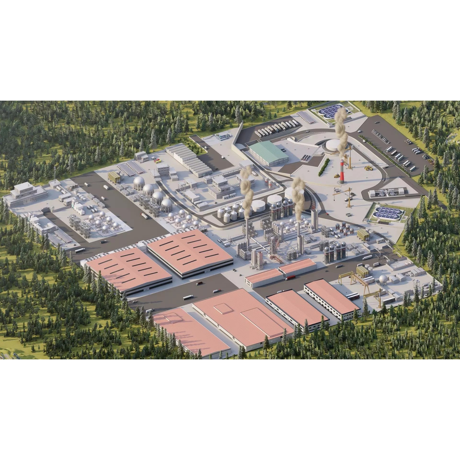 Industrial Factory-Petrochemical Complex - Game-Ready 3D Model - View 32