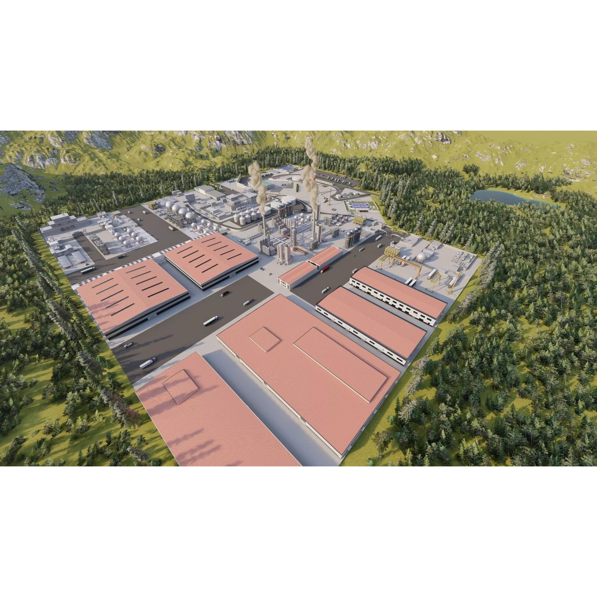 Industrial Factory-Petrochemical Complex - Game-Ready 3D Model - View 4