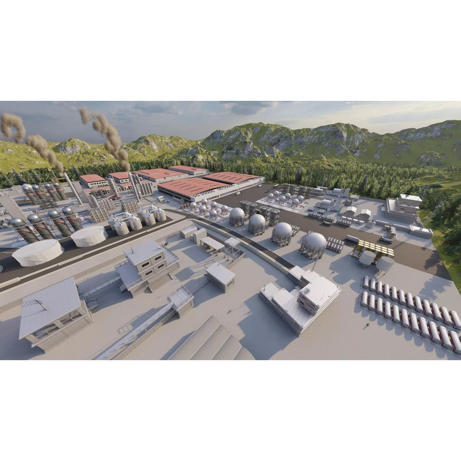 Industrial Factory-Petrochemical Complex - Game-Ready 3D Model - View 40