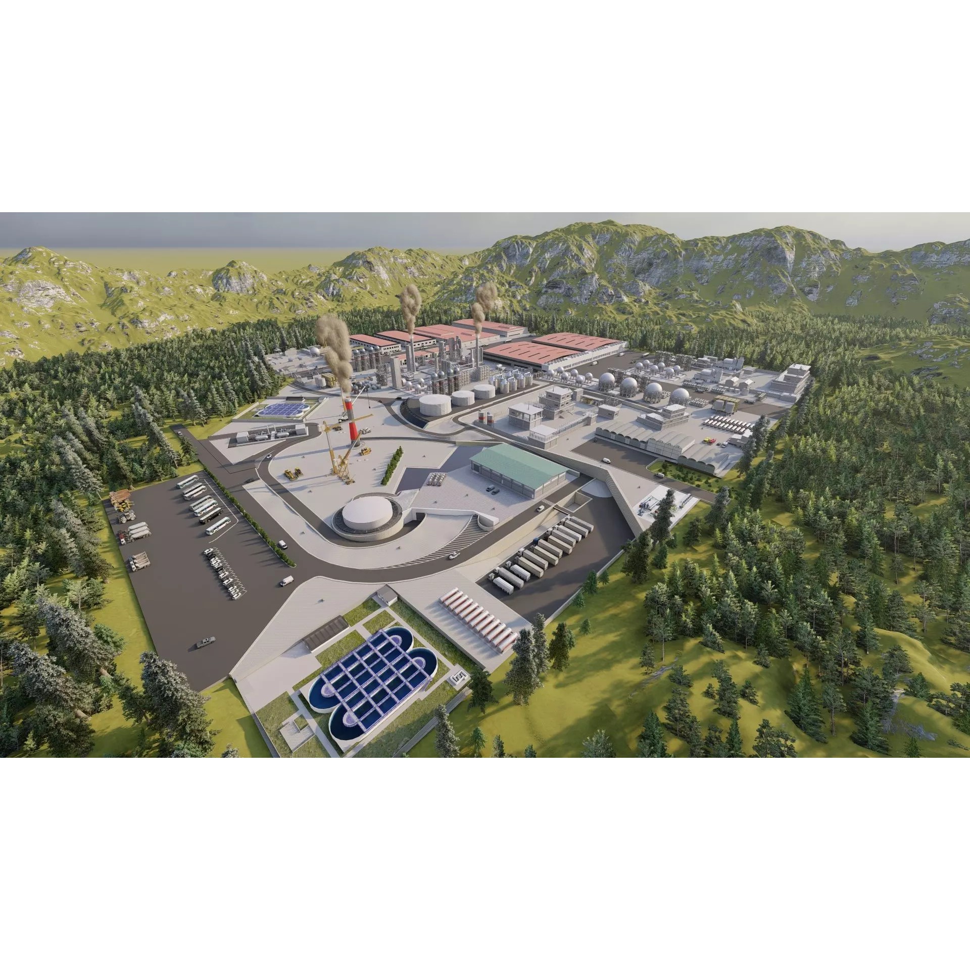 Industrial Factory-Petrochemical Complex - Game-Ready 3D Model - View 5