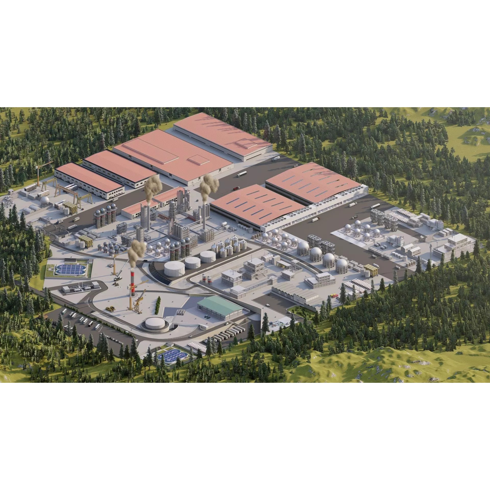 Industrial Factory-Petrochemical Complex - Game-Ready 3D Model - View 6