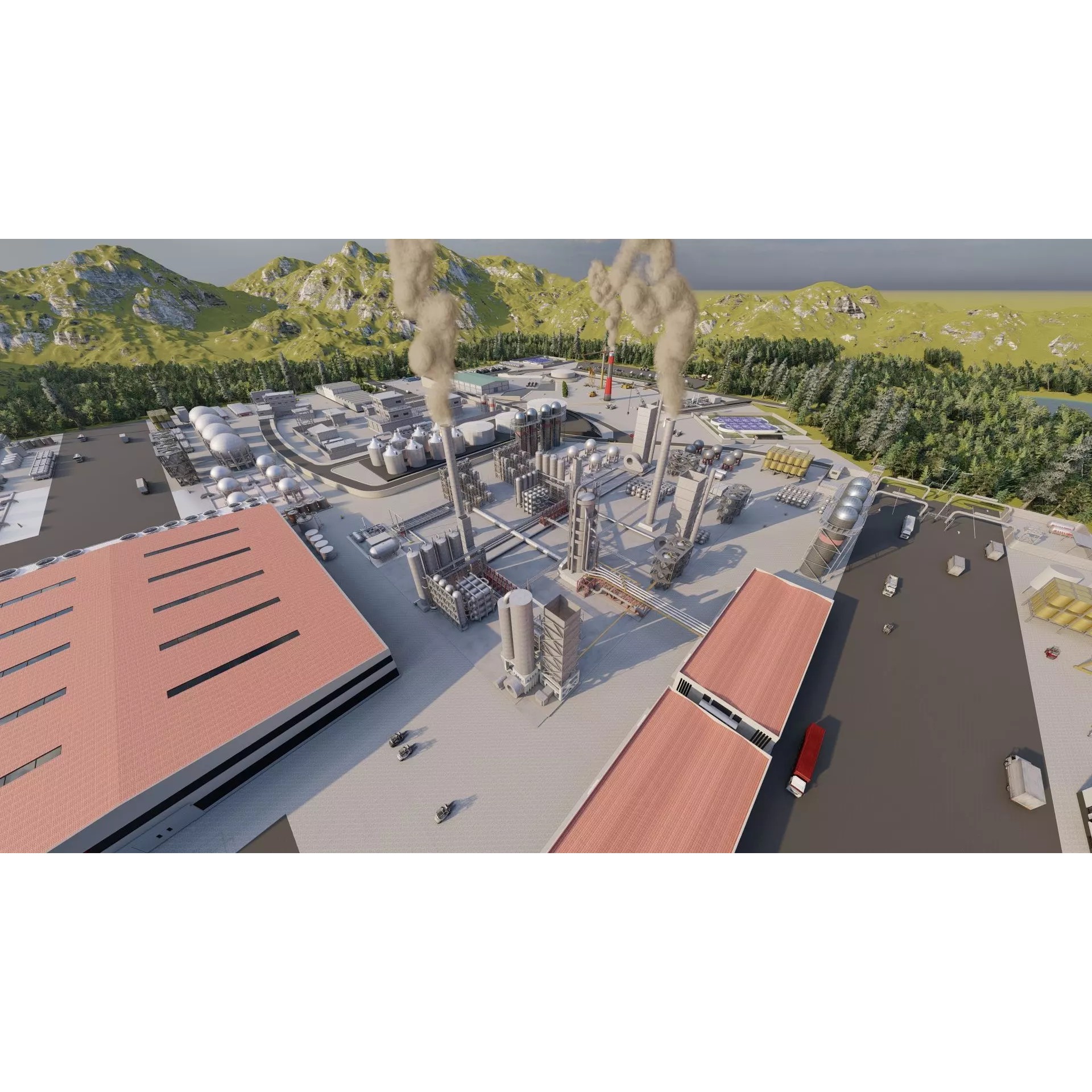 Industrial Factory-Petrochemical Complex - Game-Ready 3D Model - View 7