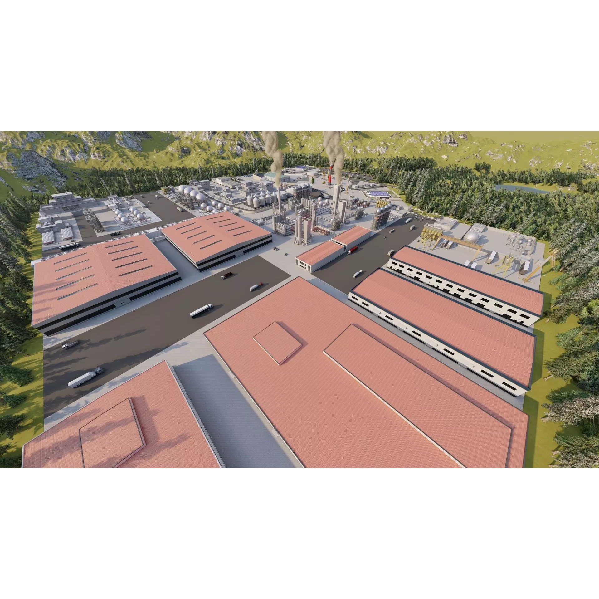 Industrial Factory-Petrochemical Complex - Game-Ready 3D Model - View 9