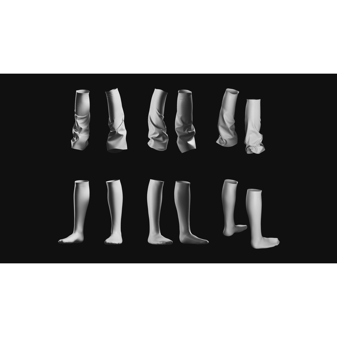 Basemesh Short Collection 3D Model – High Poly Clothing Assets, FBX & OBJ - View 12