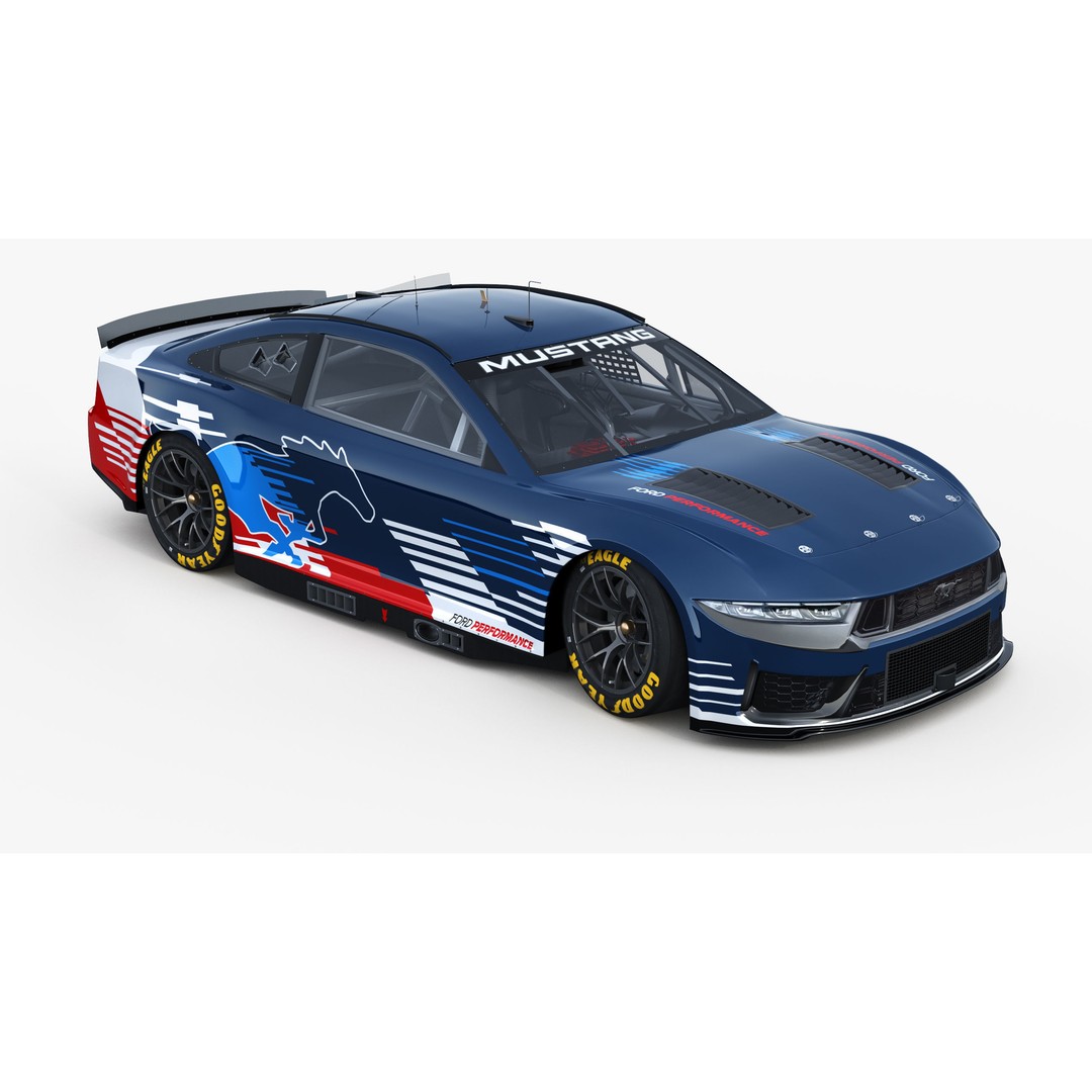 Nascar Mustang 2024 3D Model – High Poly Racing Car, FBX, OBJ - View 10