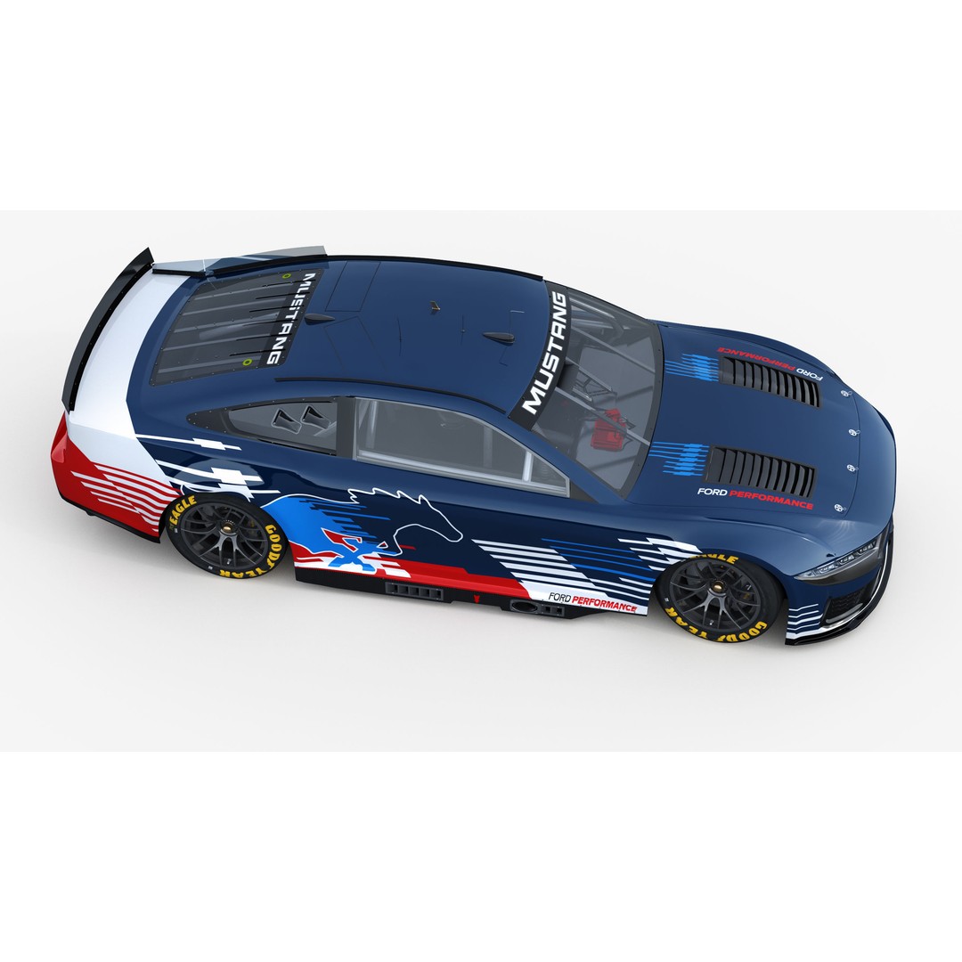 Nascar Mustang 2024 3D Model – High Poly Racing Car, FBX, OBJ - View 11