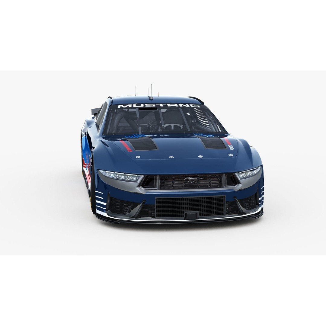 Nascar Mustang 2024 3D Model – High Poly Racing Car, FBX, OBJ - View 12