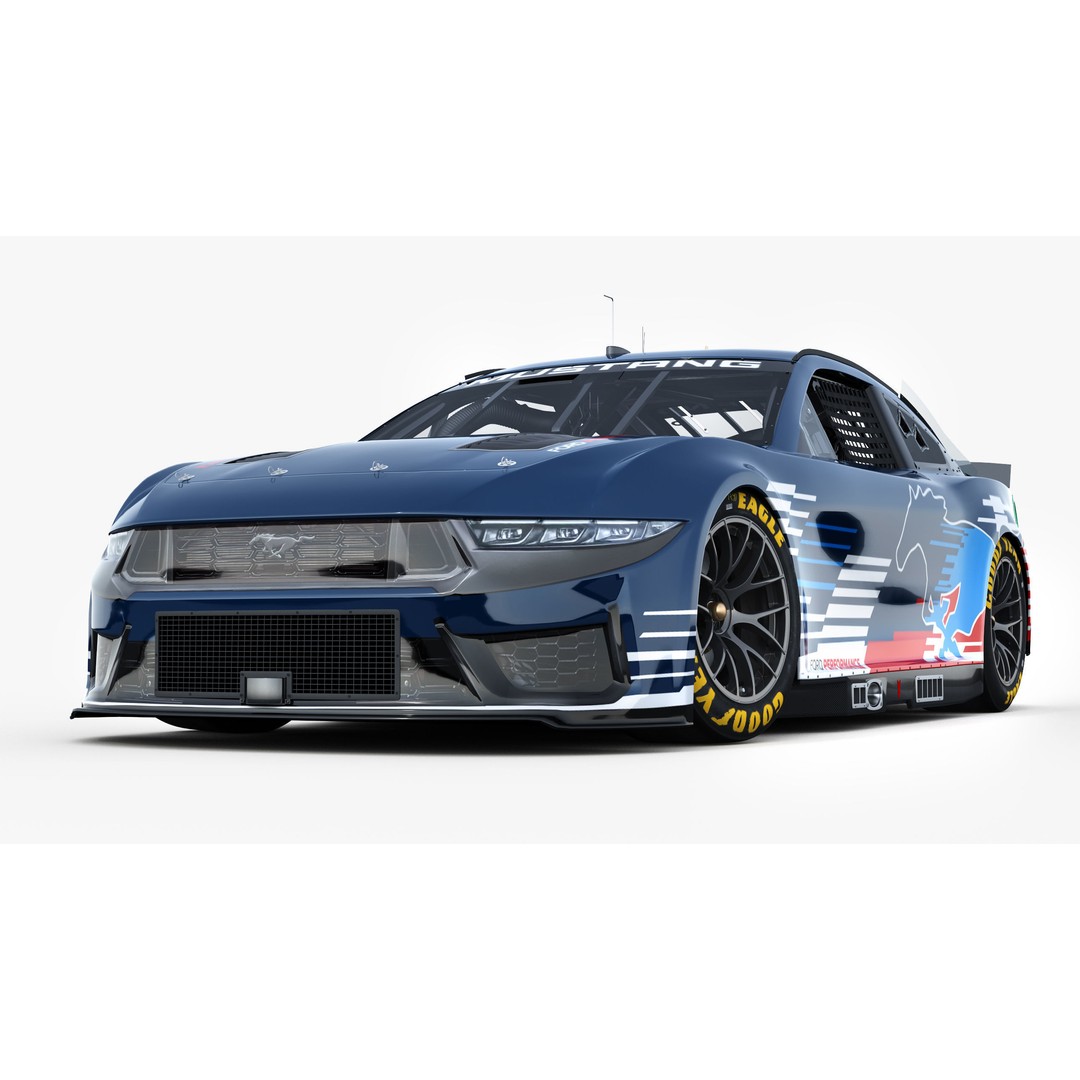 Nascar Mustang 2024 3D Model – High Poly Racing Car, FBX, OBJ - View 13