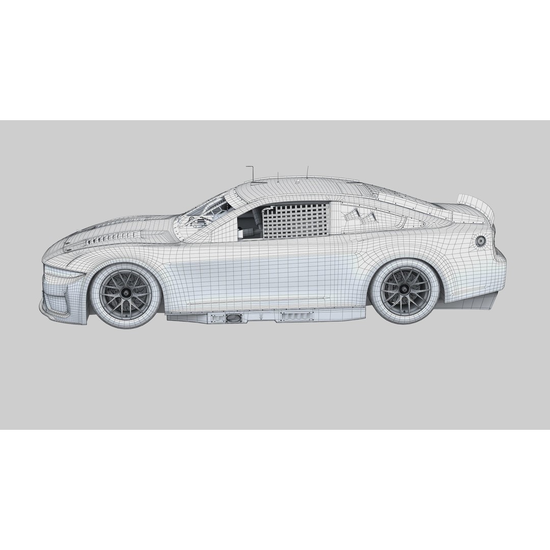 Nascar Mustang 2024 3D Model – High Poly Racing Car, FBX, OBJ - View 15
