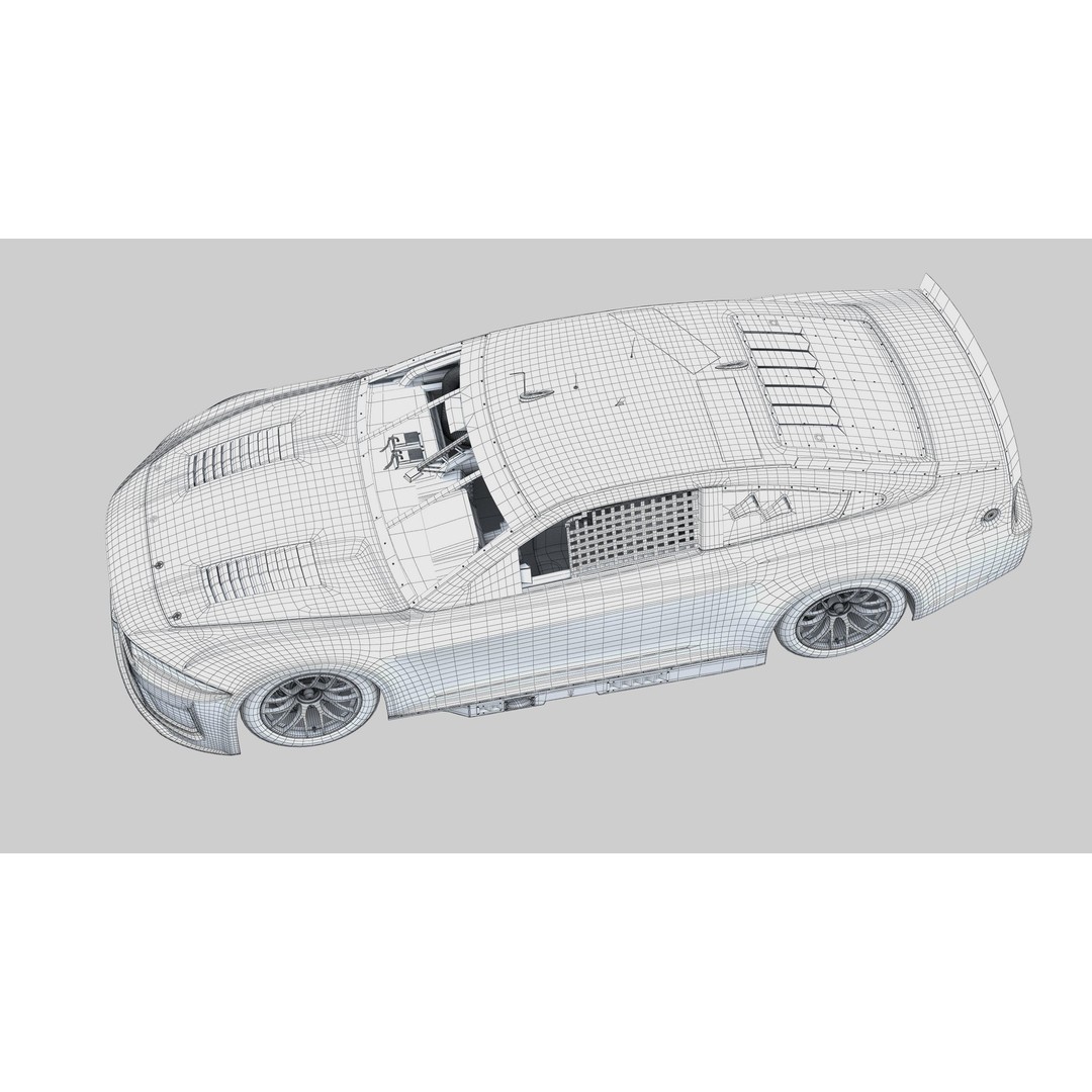 Nascar Mustang 2024 3D Model – High Poly Racing Car, FBX, OBJ - View 16