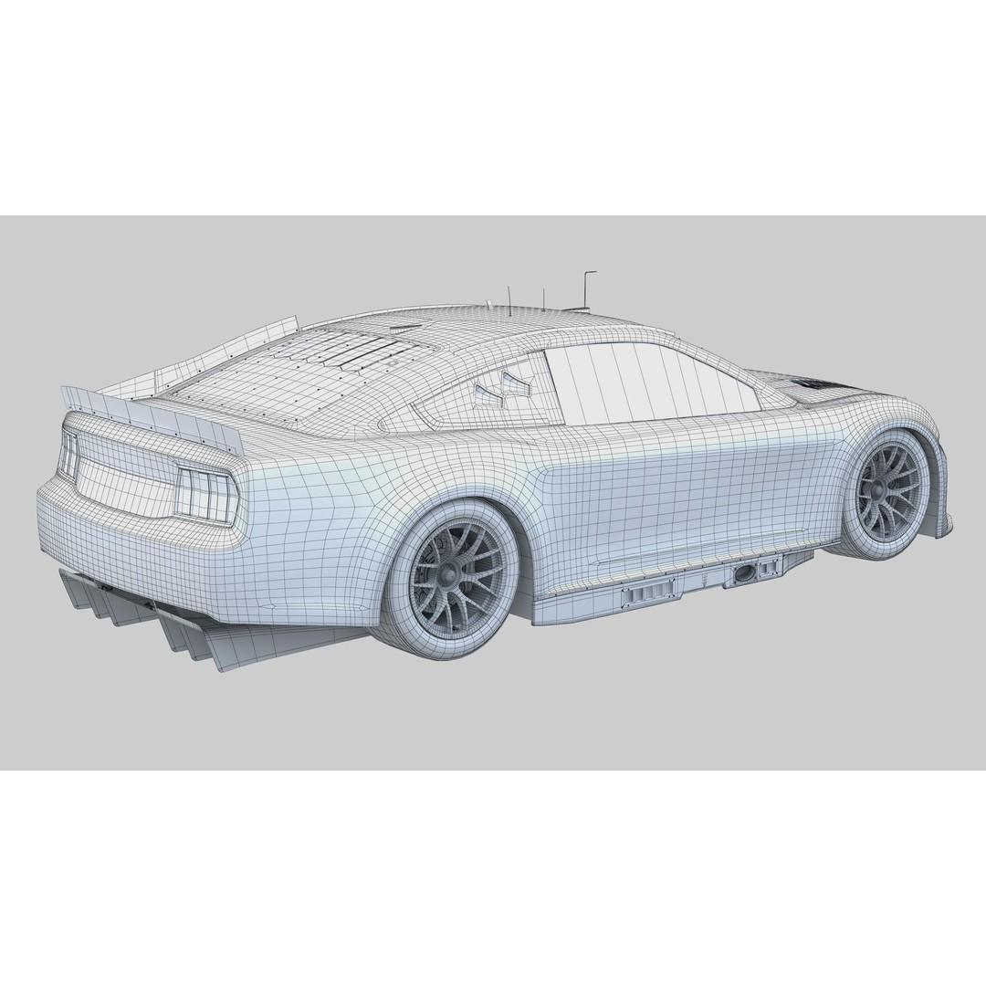 Nascar Mustang 2024 3D Model – High Poly Racing Car, FBX, OBJ - View 19
