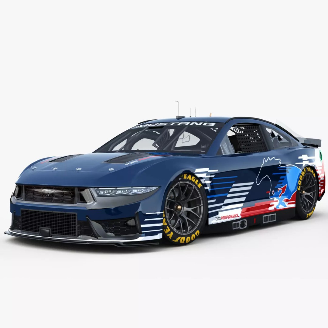 Nascar Mustang 2024 3D Model – High Poly Racing Car, FBX, OBJ - View 2