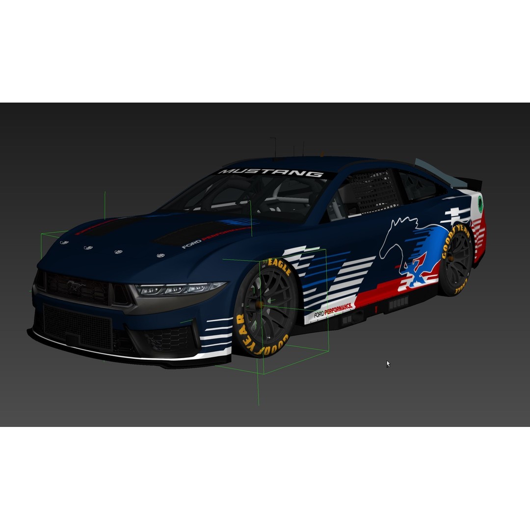 Nascar Mustang 2024 3D Model – High Poly Racing Car, FBX, OBJ - View 22