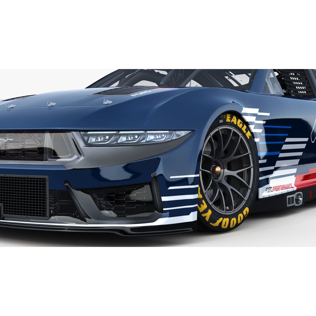 Nascar Mustang 2024 3D Model – High Poly Racing Car, FBX, OBJ - View 4