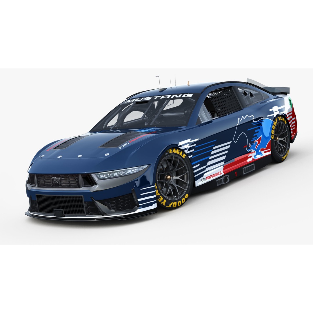 Nascar Mustang 2024 3D Model – High Poly Racing Car, FBX, OBJ - View 5