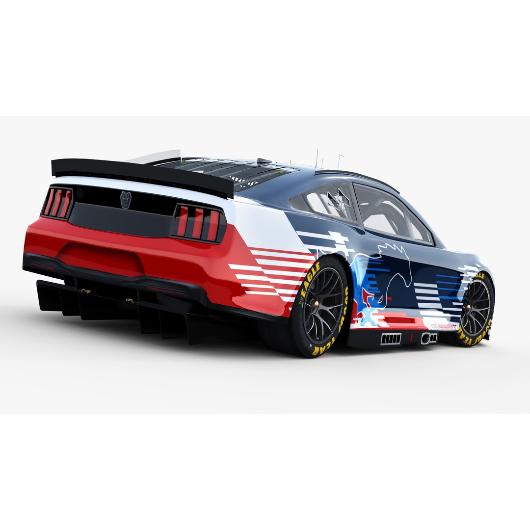 Nascar Mustang 2024 3D Model – High Poly Racing Car, FBX, OBJ - View 7
