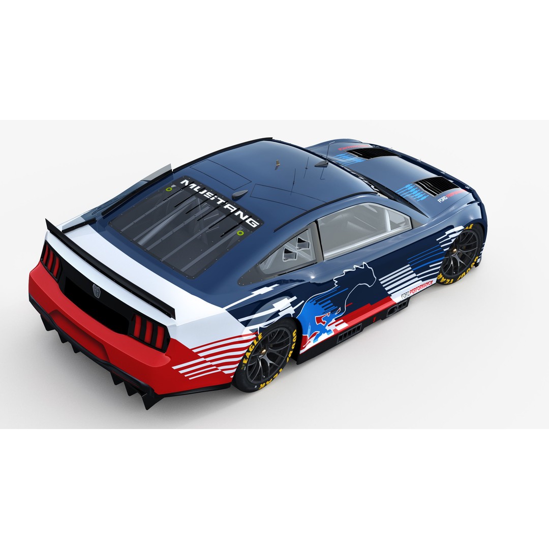 Nascar Mustang 2024 3D Model – High Poly Racing Car, FBX, OBJ - View 8