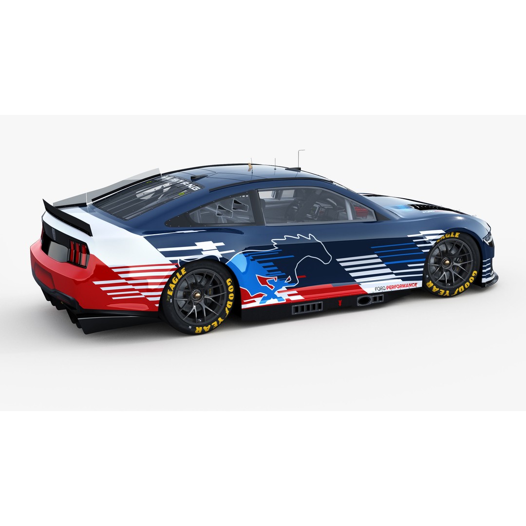 Nascar Mustang 2024 3D Model – High Poly Racing Car, FBX, OBJ - View 9