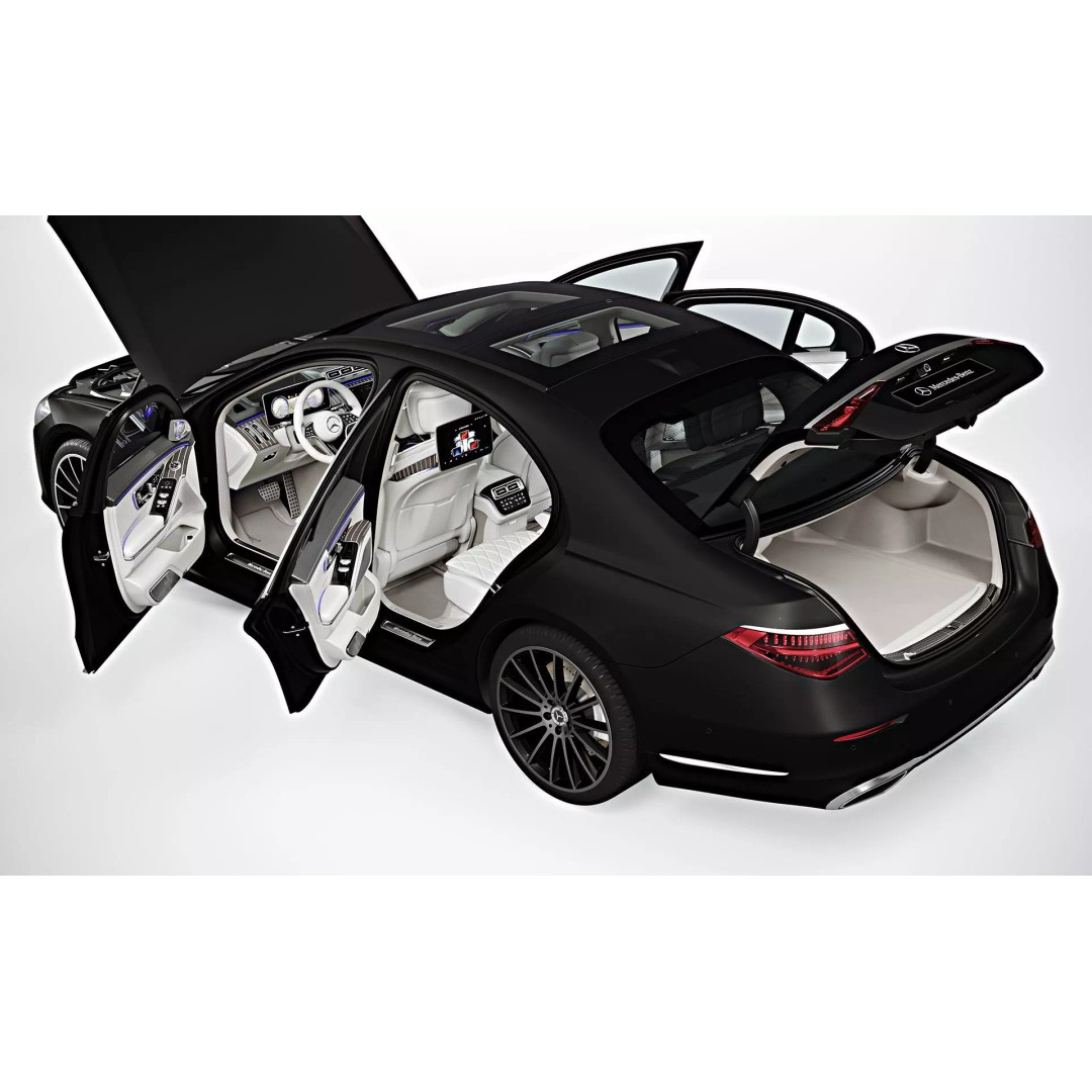 2021 Mercedes-Benz S-Class Short 3D Model – High Poly Game Asset, FBX, OBJ - View 14