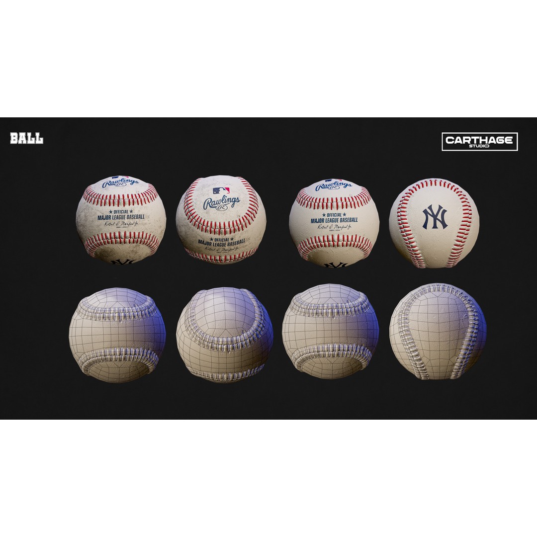 New York Yankees Character 3D Model – Low Poly Rigged Baseball Player - View 11