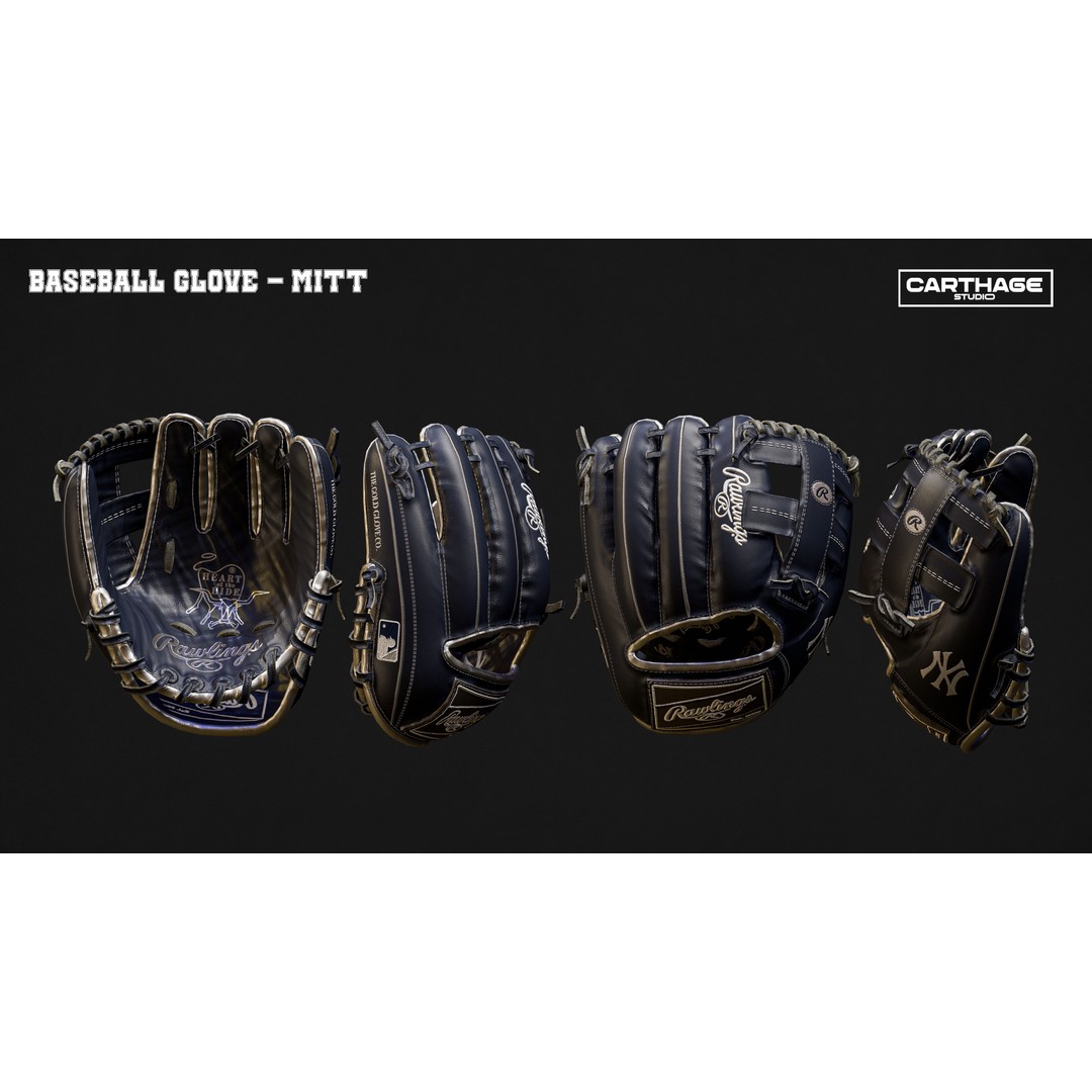 New York Yankees Character 3D Model – Low Poly Rigged Baseball Player - View 9