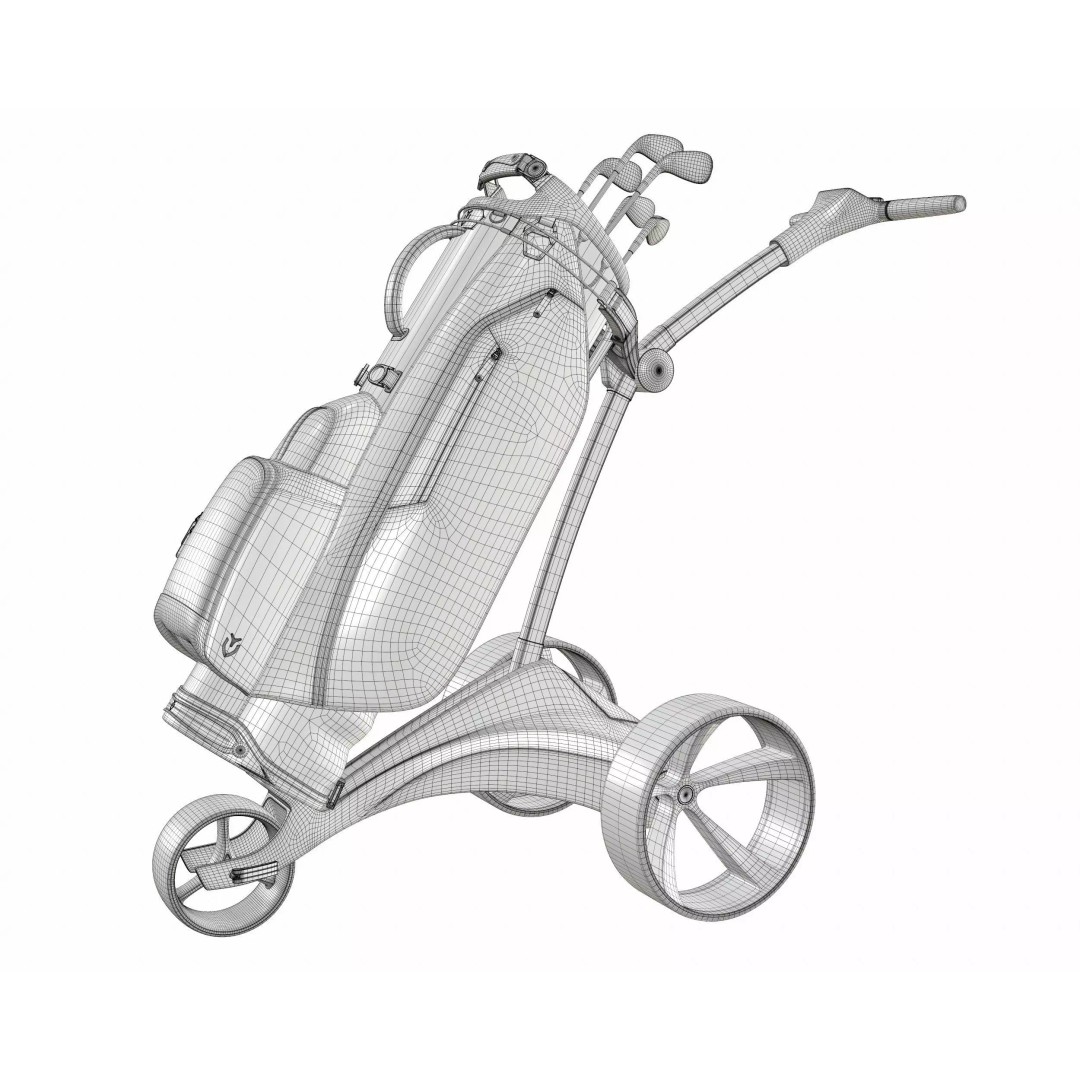 Motocaddy S1 Electric Golf Trolley 3D Model – Low Poly Game Asset, PBR Textures - View 10