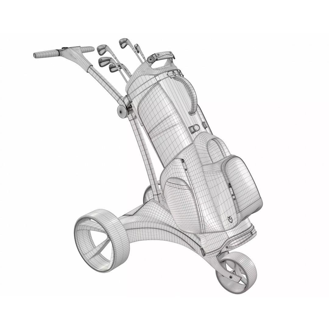 Motocaddy S1 Electric Golf Trolley 3D Model – Low Poly Game Asset, PBR Textures - View 11