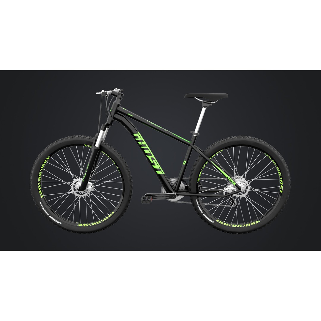 Mountain Bike 3D Model – Low Poly Rigged Asset for Animation - View 3