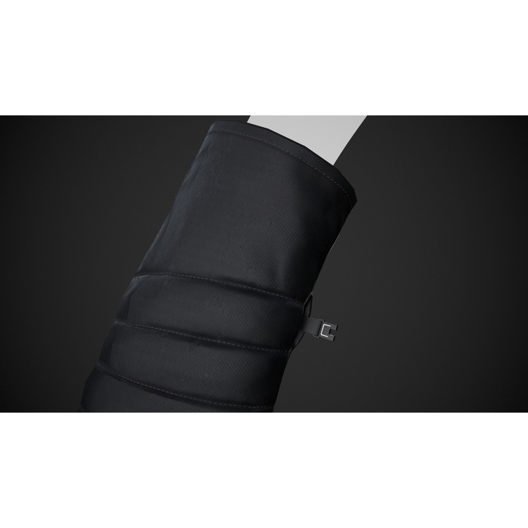 Full Black Snowboard Gloves 3D Model – Low Poly PBR Asset, FBX, OBJ - View 10