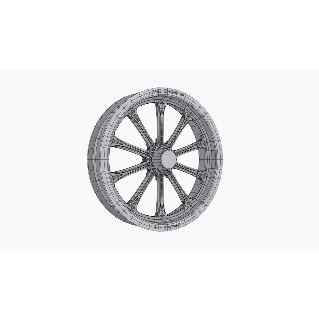 RC Components Exile-S Street Fighter Wheel 3D Model – Low Poly Game Asset, FBX - View 12