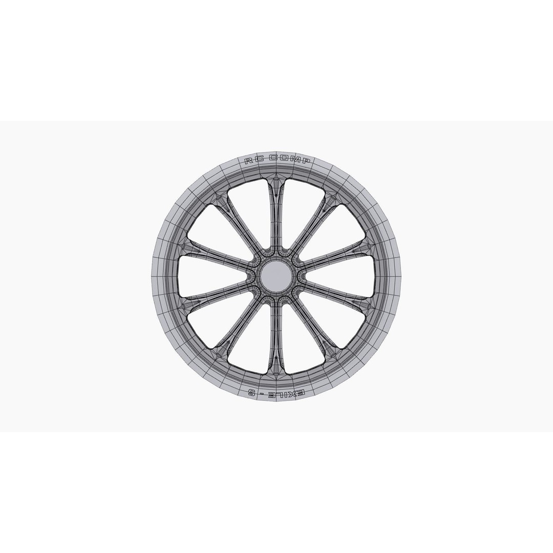 RC Components Exile-S Street Fighter Wheel 3D Model – Low Poly Game Asset, FBX - View 13