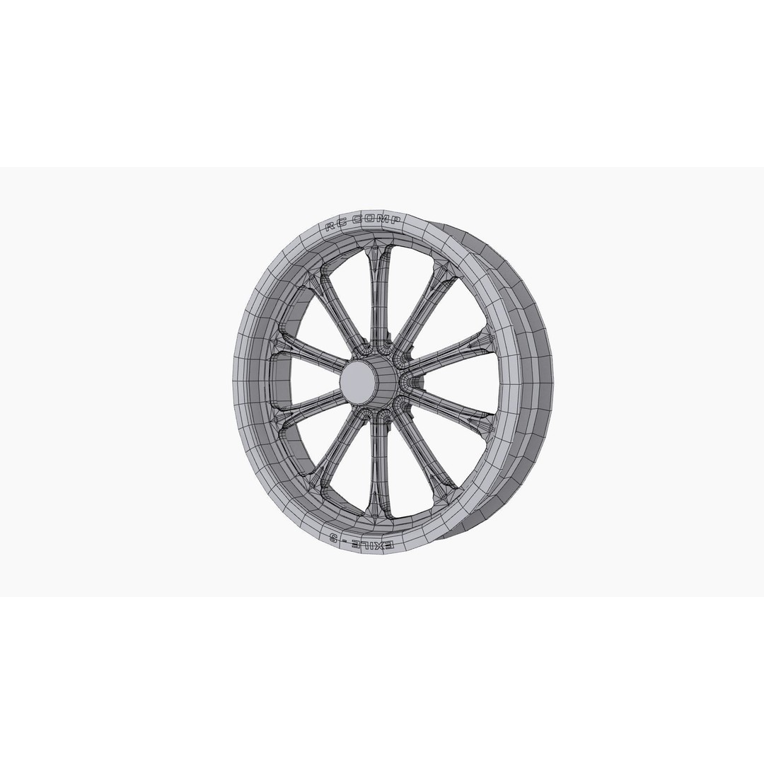RC Components Exile-S Street Fighter Wheel 3D Model – Low Poly Game Asset, FBX - View 14