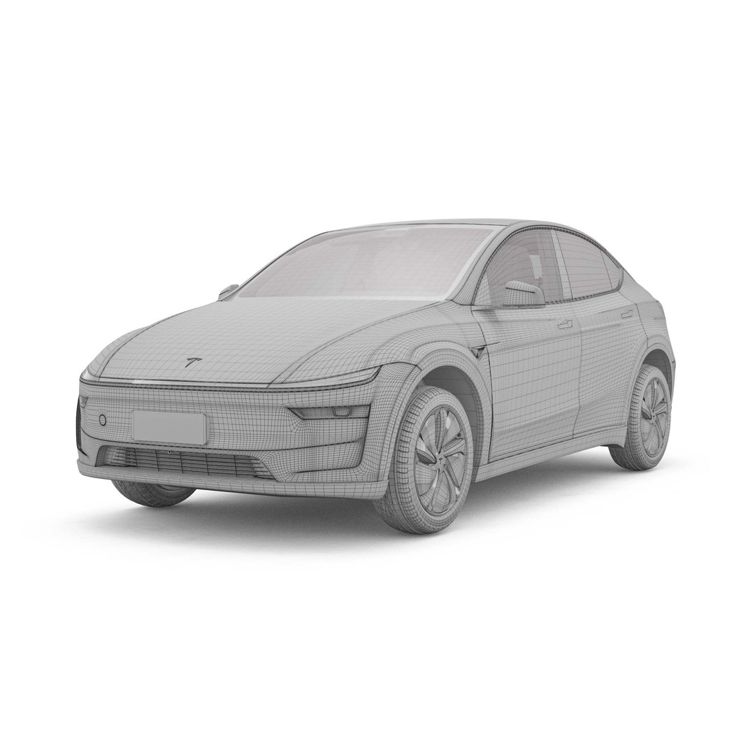 2025 Tesla Model Y 3D Model – SUV Game-Ready Asset, FBX, OBJ - View 14