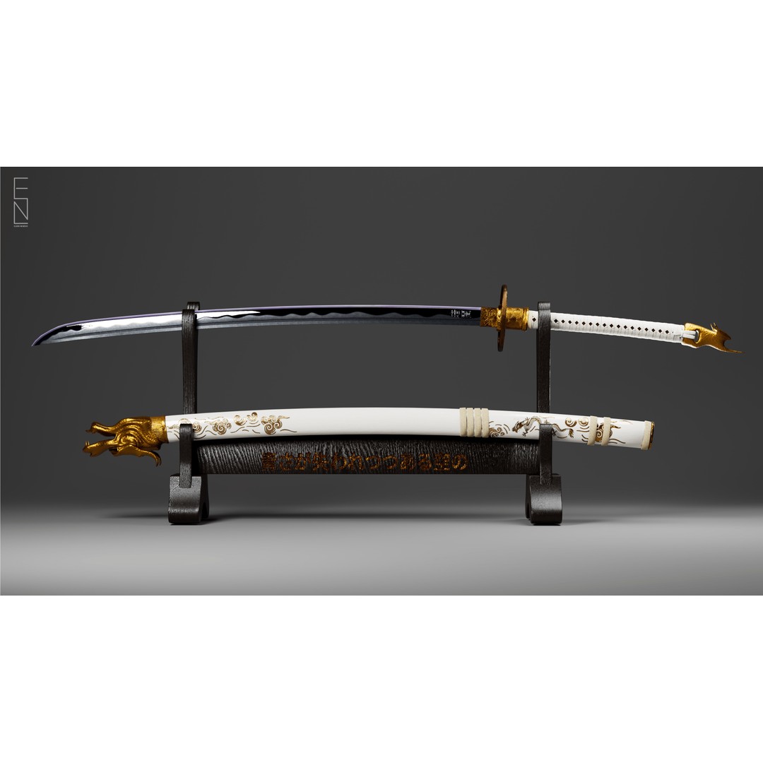 Eiki Katana 3D Model – Low Poly Game Ready Sword, FBX, PBR Textures - View 9