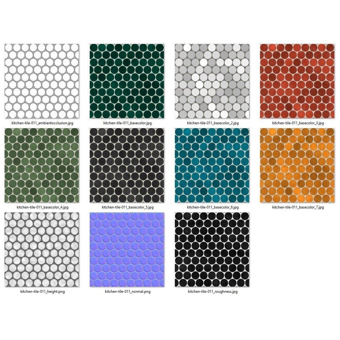 Kitchen Glaze Tile 3D Model – PBR Texture in 7 Colors, OBJ & Max Formats