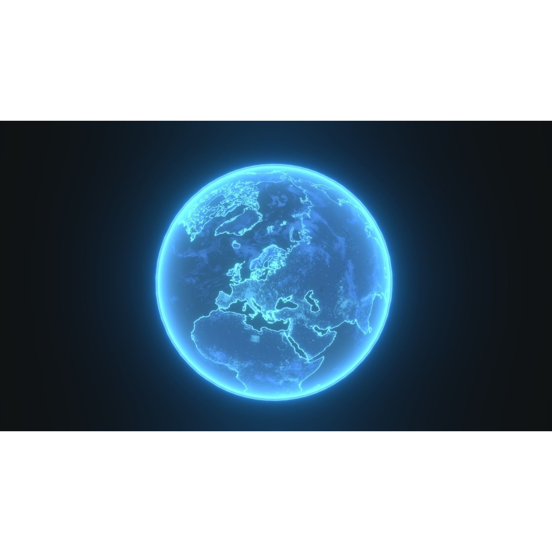 Hologram Planet Earth - Low-Poly Game-Ready 3D Model - View 10