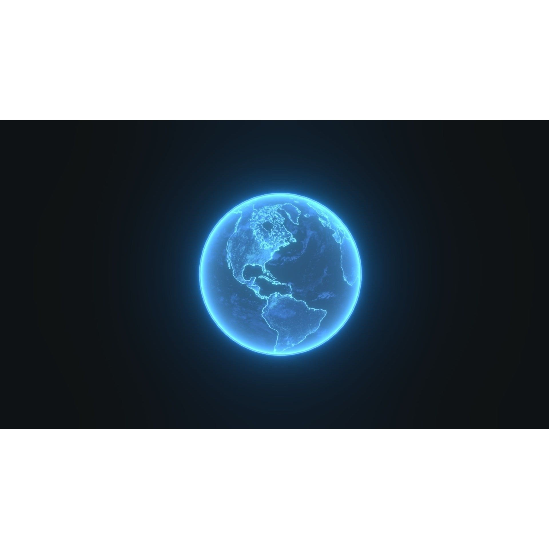 Hologram Planet Earth - Low-Poly Game-Ready 3D Model - View 11