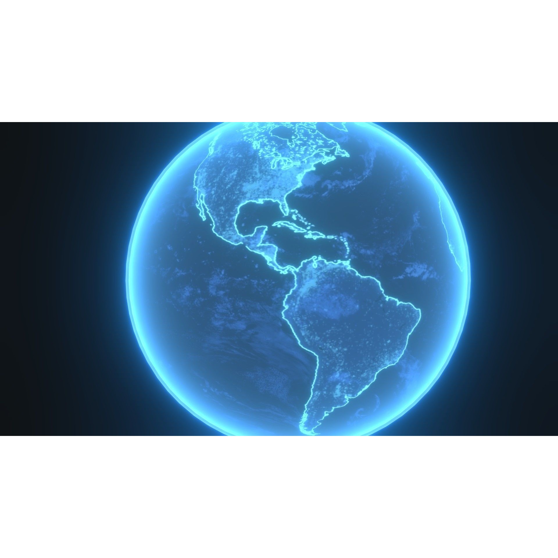 Hologram Planet Earth - Low-Poly Game-Ready 3D Model - View 12