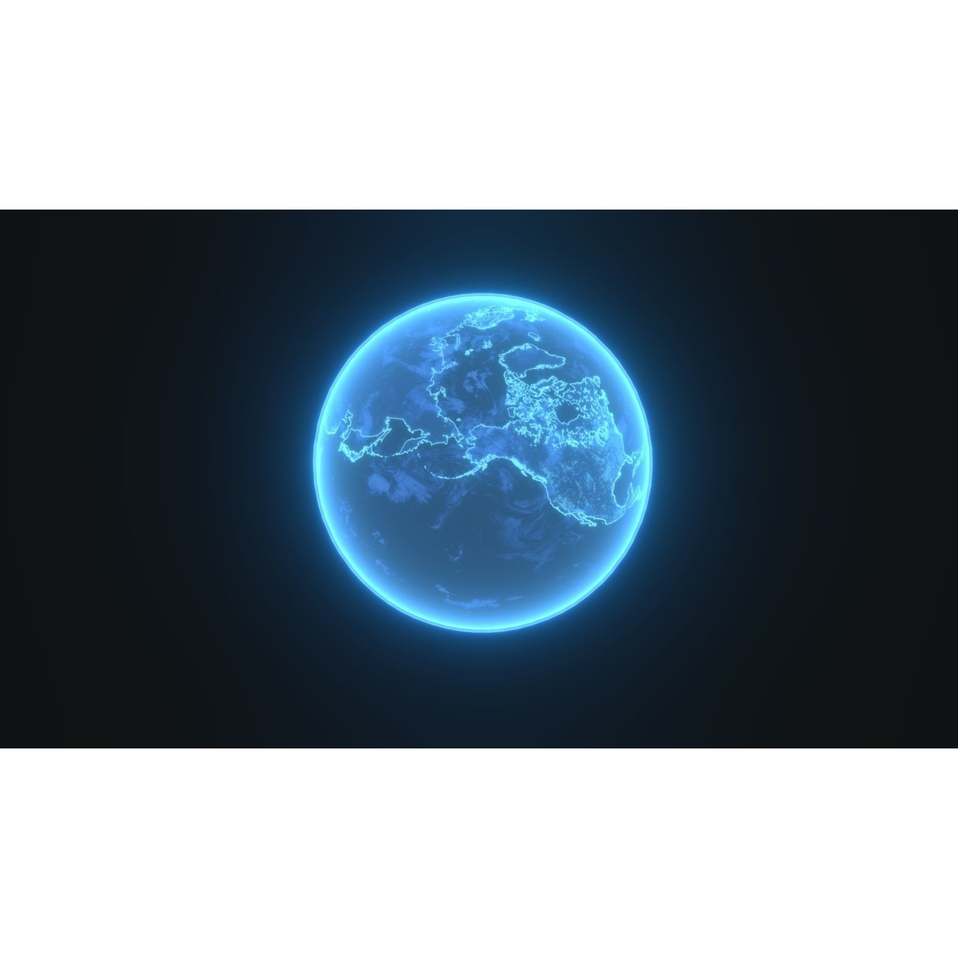 Hologram Planet Earth - Low-Poly Game-Ready 3D Model - View 13