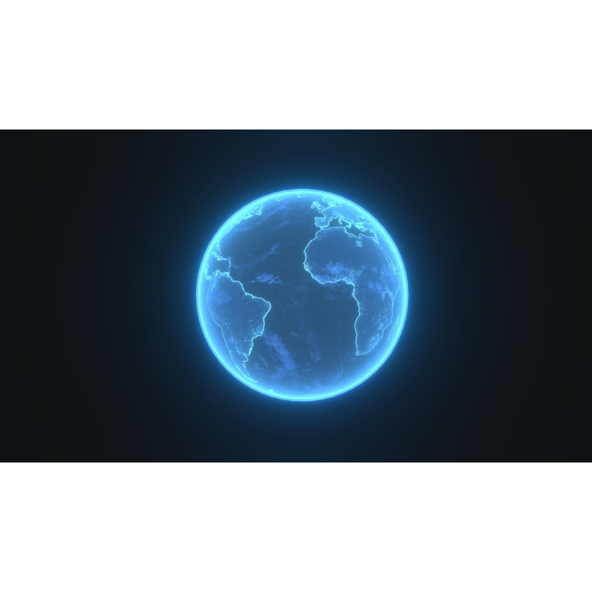 Hologram Planet Earth - Low-Poly Game-Ready 3D Model - View 16