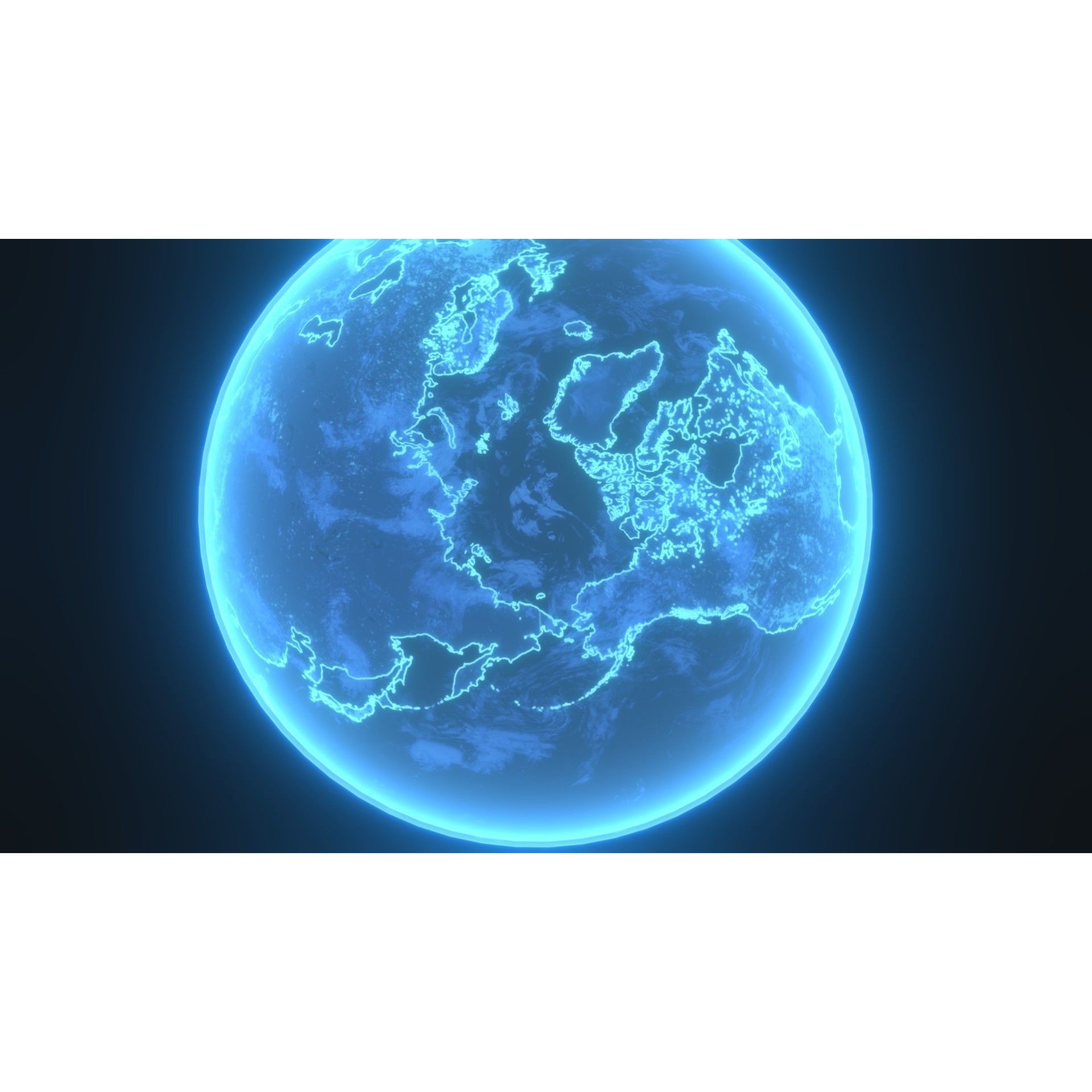 Hologram Planet Earth - Low-Poly Game-Ready 3D Model - View 18