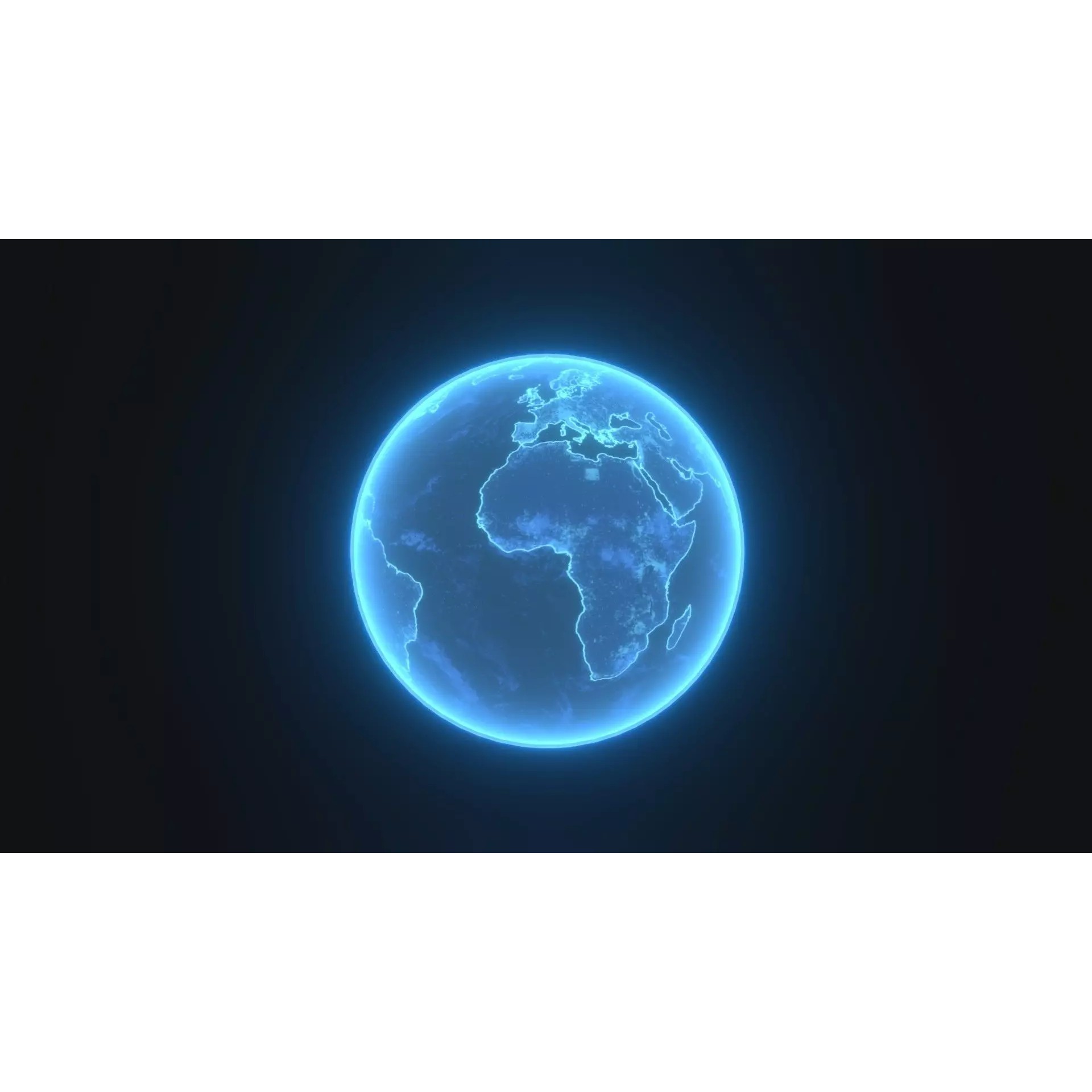 Hologram Planet Earth - Low-Poly Game-Ready 3D Model - View 2