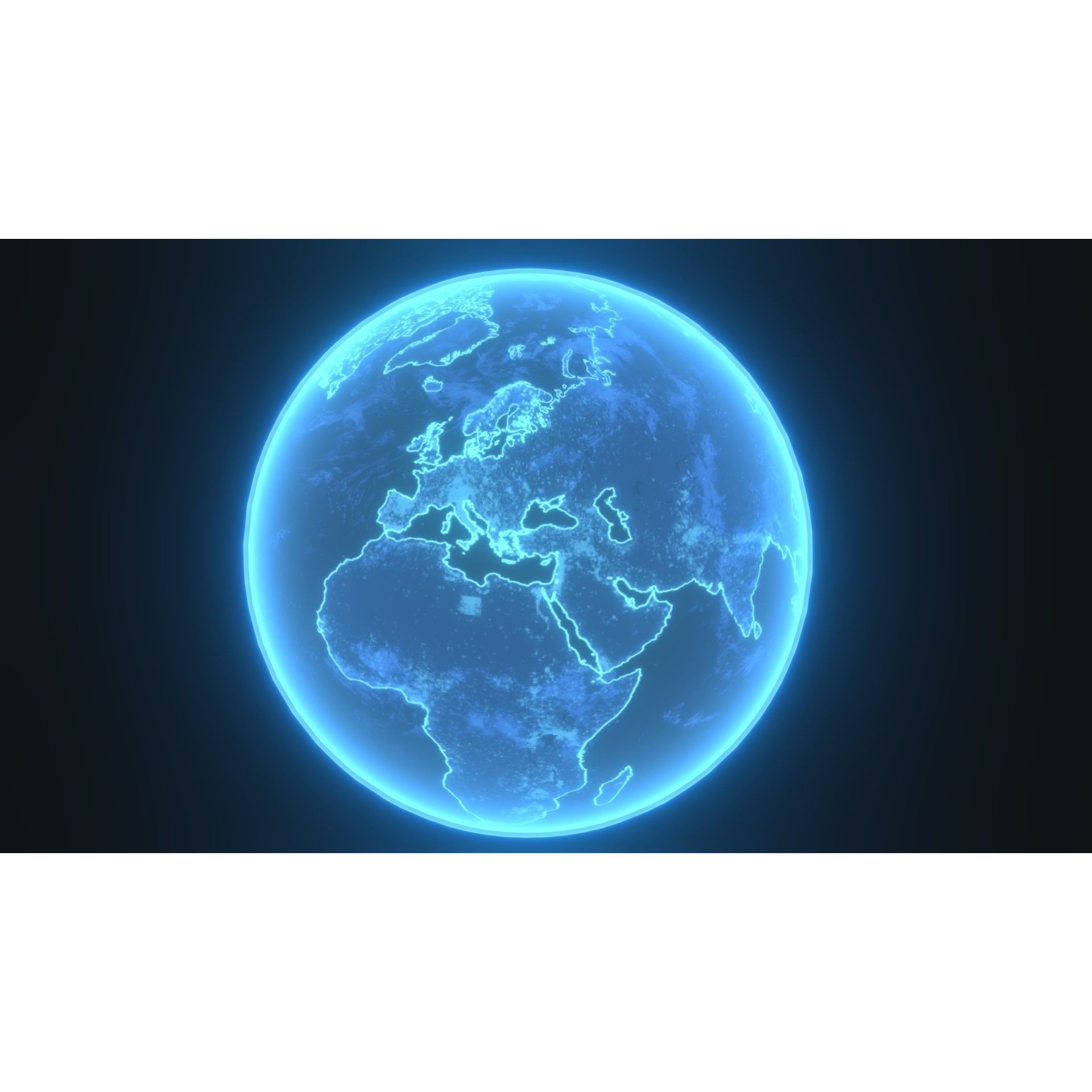 Hologram Planet Earth - Low-Poly Game-Ready 3D Model - View 3