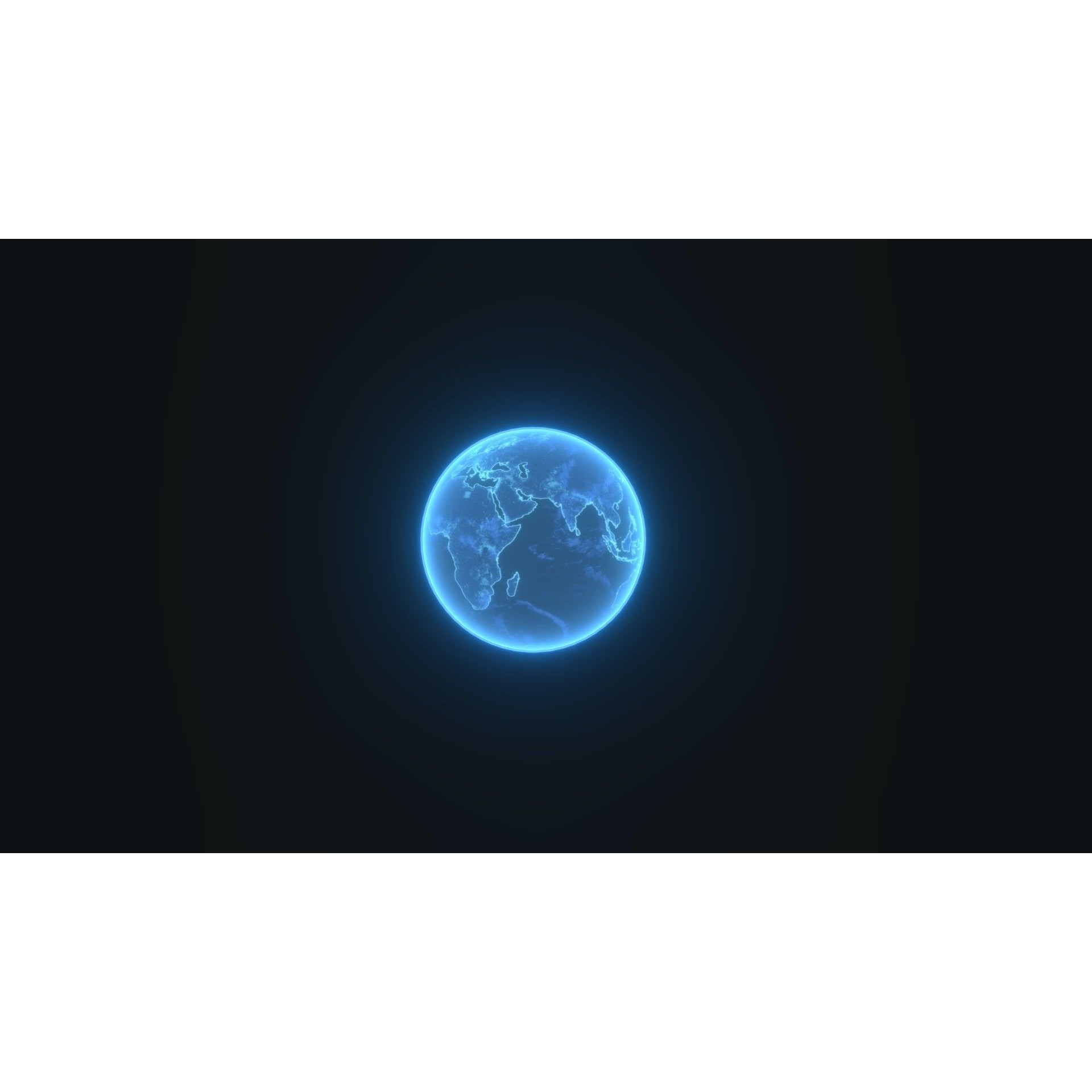 Hologram Planet Earth - Low-Poly Game-Ready 3D Model - View 4