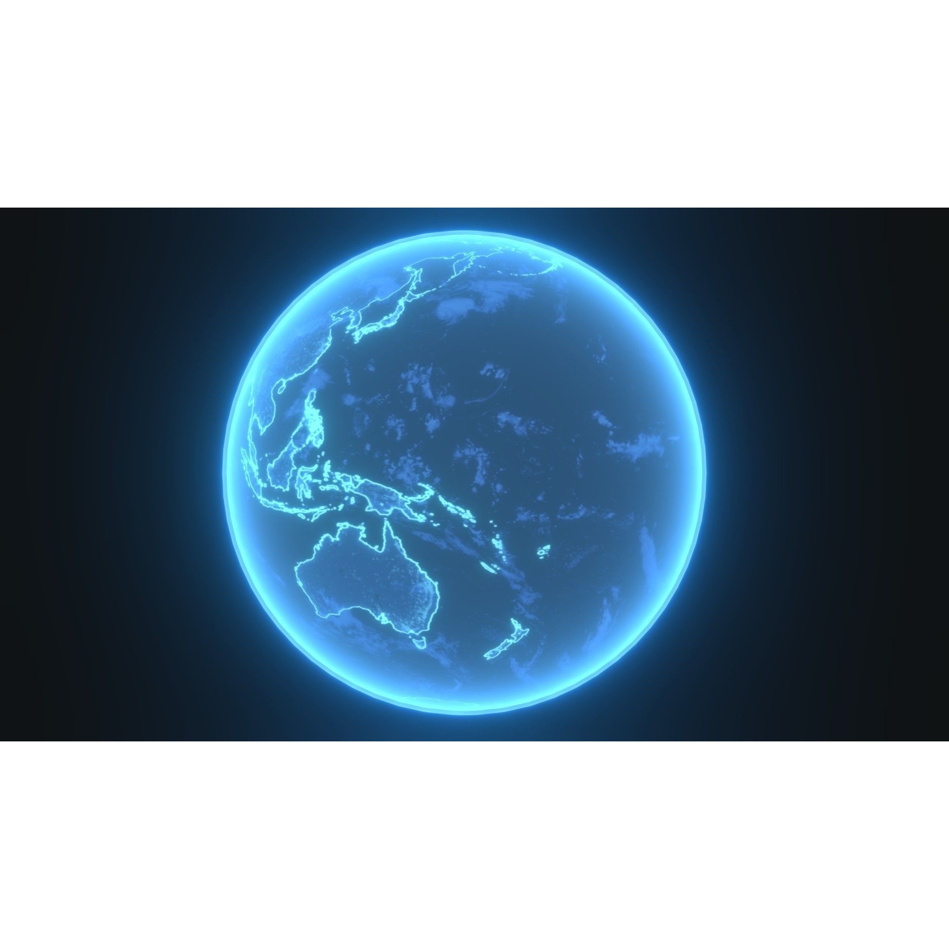 Hologram Planet Earth - Low-Poly Game-Ready 3D Model - View 8